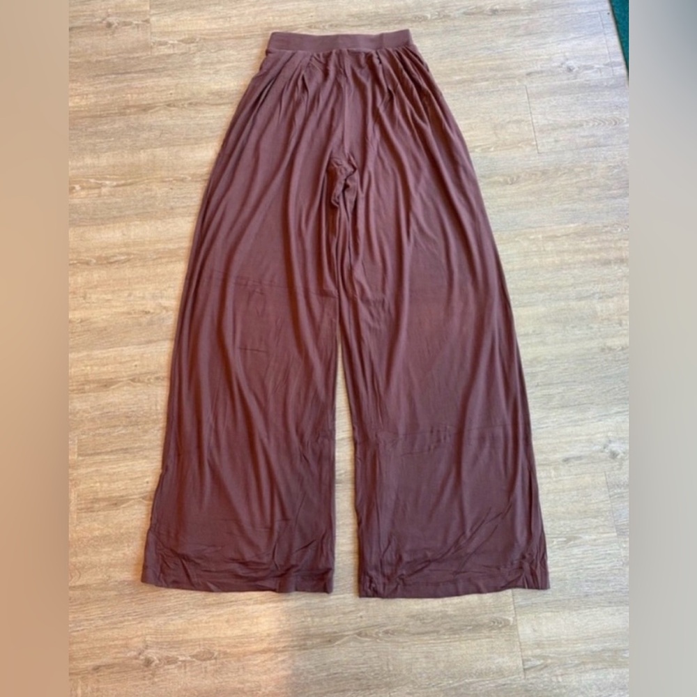 Women’s Self-Double Layer Dark Brown Pants Medium - Picture 3 of 6
